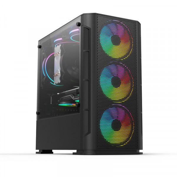 Gabinete Yeyian Haizen 2500 con Ventana, Midi-Tower, Micro ATX/Mini-ATX, USB 3.0, sin Fuente, Negro ― Caja abierta, producto nuevo.