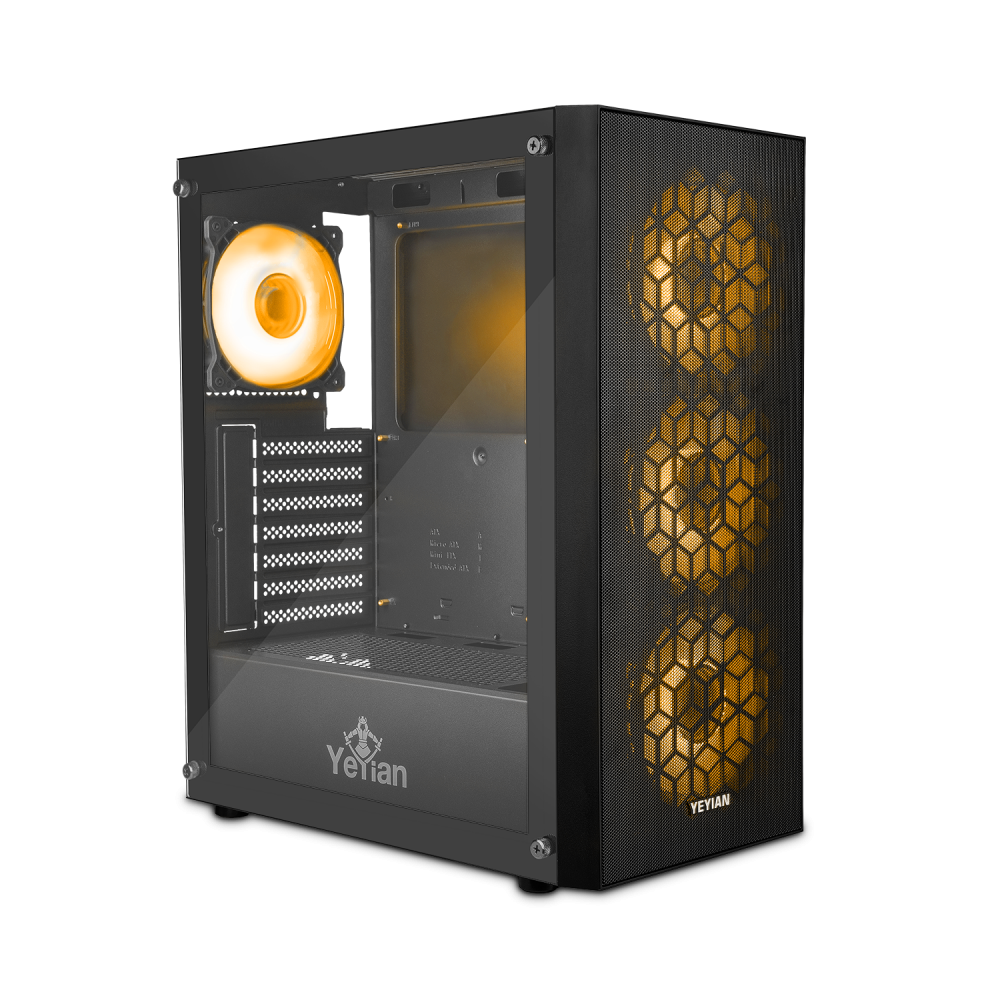 Gabinete Yeyian Dragoon, Midi-Tower, ATX/Micro-ATX/Mini-ITX, USB 2.0/3.0, sin Fuente, 4 Ventiladores Instalados, Negro 