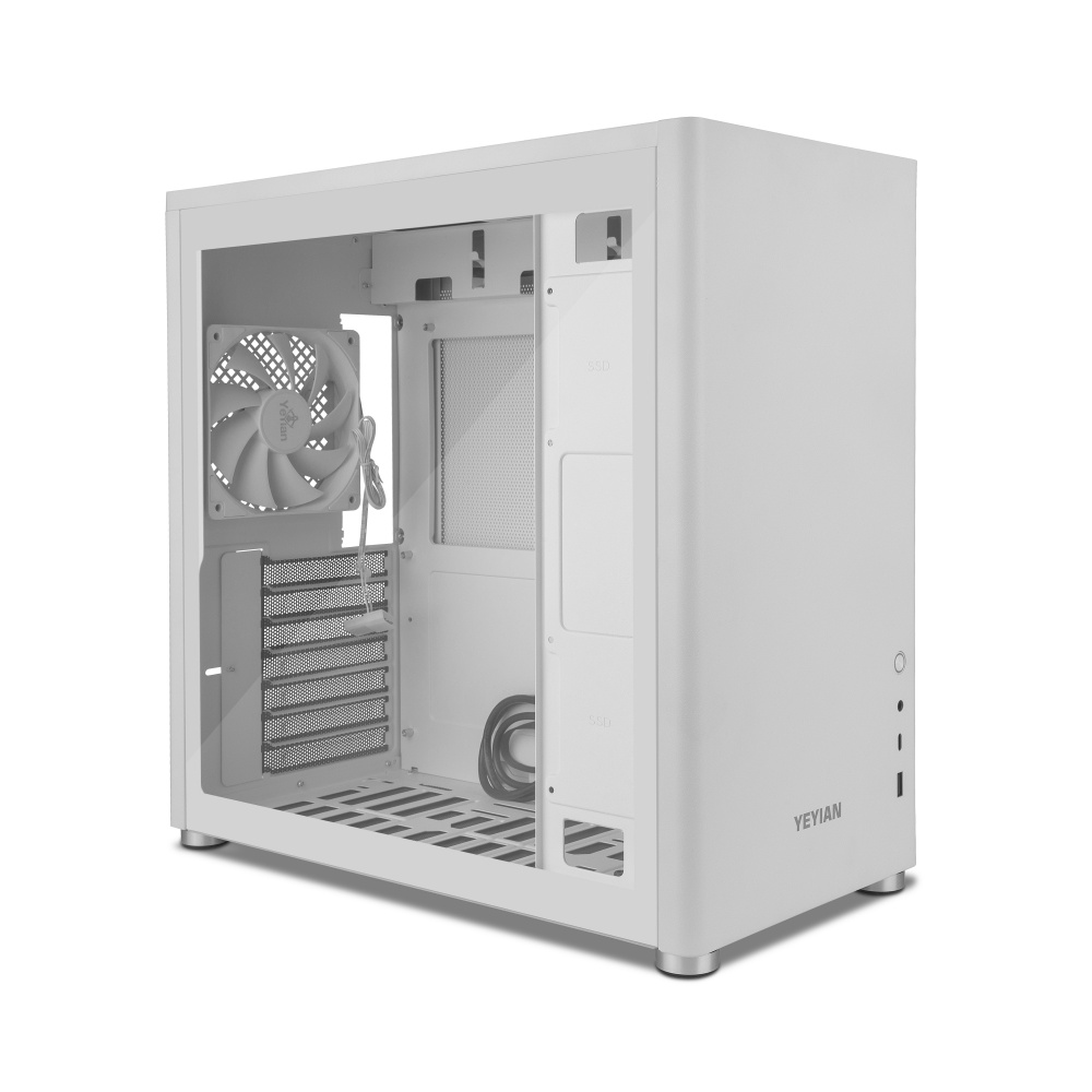 Gabinete Yeyian Hussar Plus, Midi-Tower, ATX/Micro-ATX/Mini-ITX, USB 3.0, sin Fuente, 1 Ventilador Instalado, Blanco