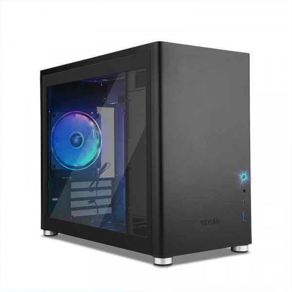 Gabinete Yeyian Hussar, Mini-Tower, Micro-ATX/Mini-ITX, USB 3.0, sin Fuente, 1 Ventilador Instalado, Negro