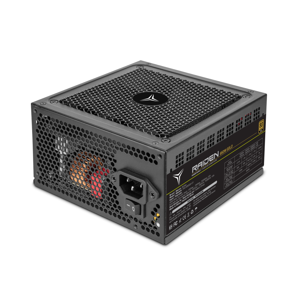 Fuente de Poder Yeyian Raiden 80 PLUS Gold ATX, Semi-Modular, 24-pin ATX, 140mm, 650W