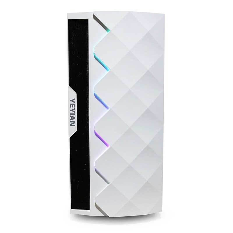 Gabinete Yeyian ABYSS 2500 con Ventana RGB, Midi-Tower, ATX/EATX/ITX/Micro ATX, USB 3.0, sin Fuente, 3 Ventiladores ARGB Instalados, Negro/Blanco