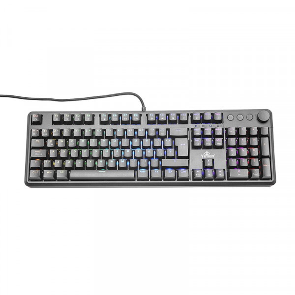 Teclado Gamer Yeyian Asward Series 3000 RGB, Teclado Mecánico, Switch Blue, Alámbrico, Negro (Español)