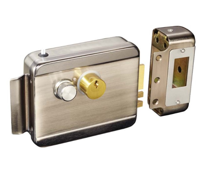 YLI Electronic Cerradura Eléctrica con Botón de Apertura ABK-702B-L, 10.2 x 3.45cm, 12V