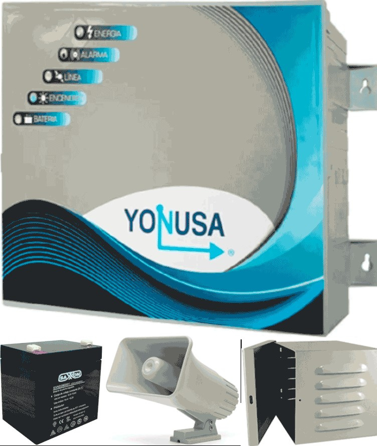 Yonusa Kit Energizador para Cerca Electrificada, 10.000V - Incluye Batería/Sirena/Gabinete