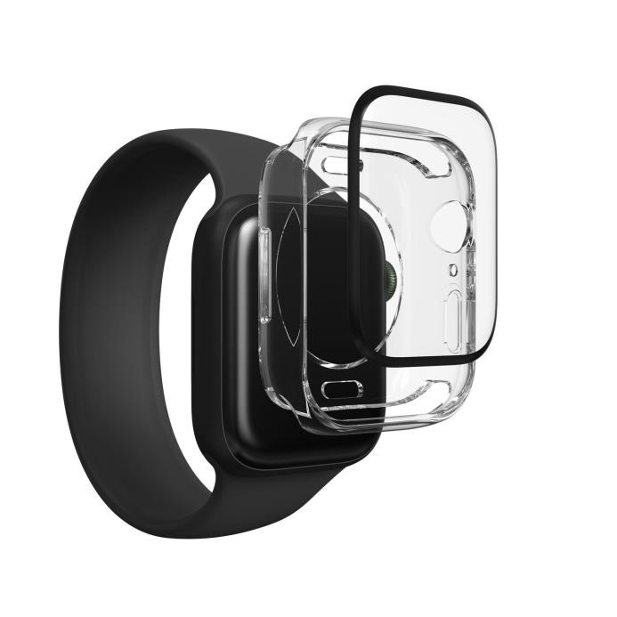 Zagg Protector de Pantalla Iglass Fusion 360 Plus Supergir para Apple Watch, Tamaño 45mm, Negro