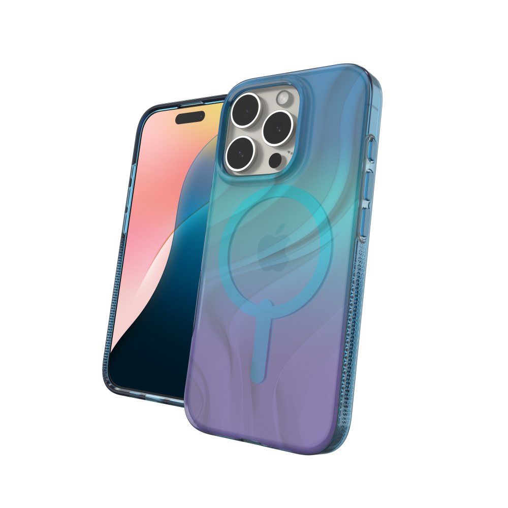 Zagg Funda Milan con MagSafe para iPhone 16 Pro, Azul/Morado