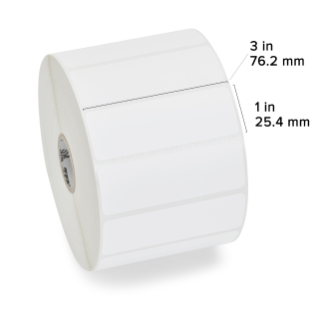 Zebra Rollo de Etiquetas Z-Select 4000T, 3'' x 1'', 2580 Etiquetas, Blanco