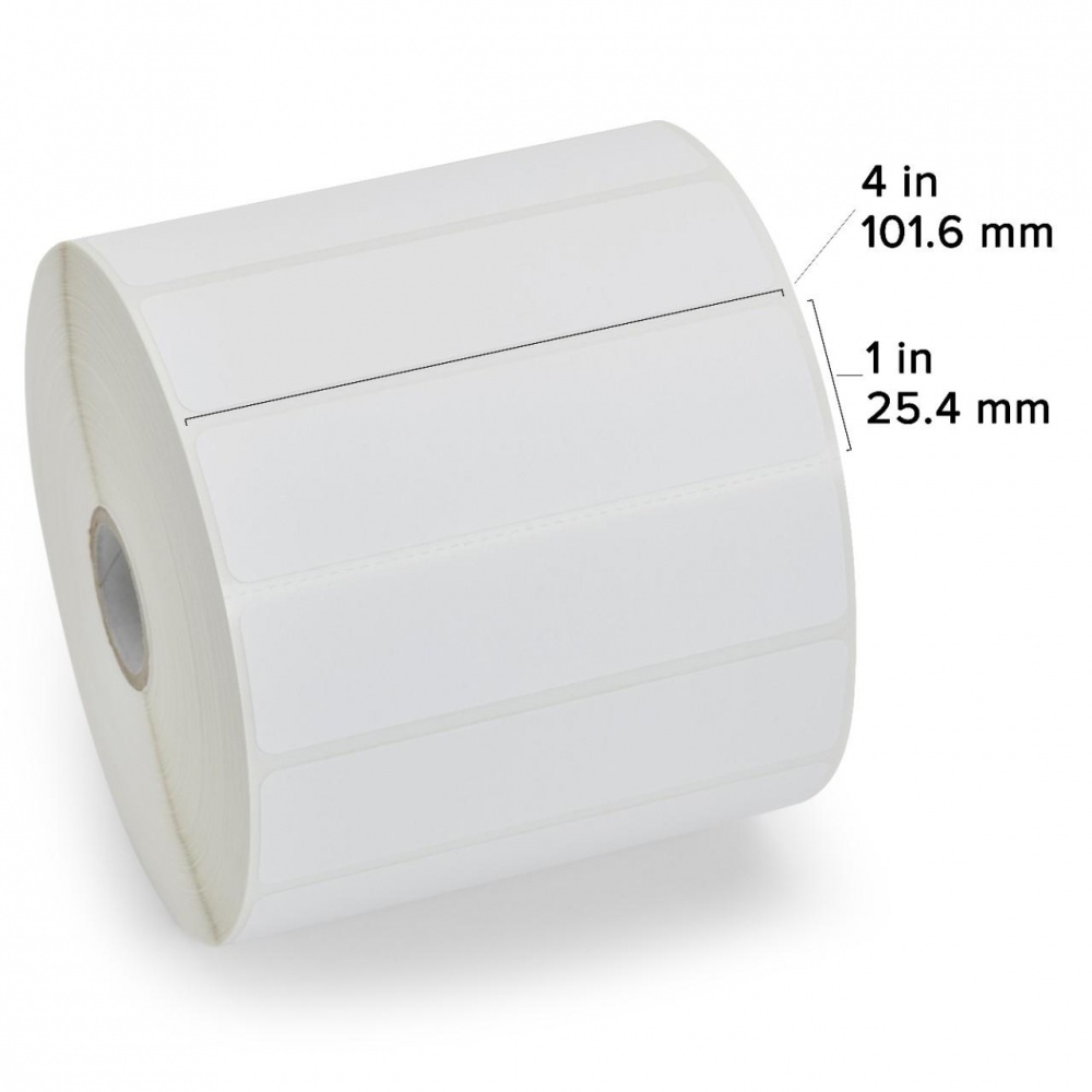 Zebra Rollo de Etiquetas 10010045, 4" x 1", 2340 Etiquetas, Blanco, 6 Piezas