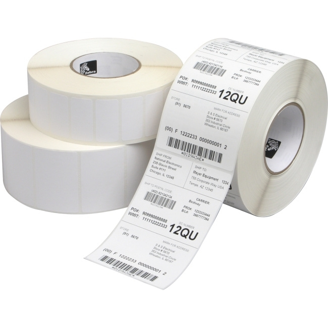 Zebra Rollo de Etiqueta Z-Perform 3000T, Transferencia Térmica, 3" x  2", 2950 Etiquetas, Blanco, 4 Rollos
