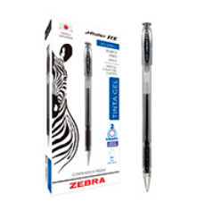 Zebra Papeleria Bolígrafo de Gel 8600, Punto Fino 0.5mm, Negro, 6 Piezas