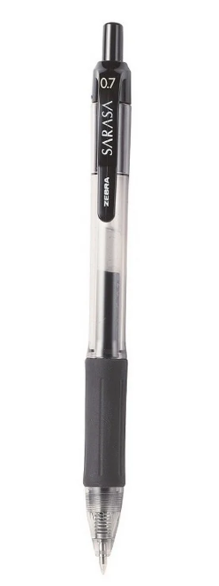 Zebra Papeleria Bolígrafo de Gel 8800/6, Punto Mediano 0.7mm, Negro, 6 Piezas