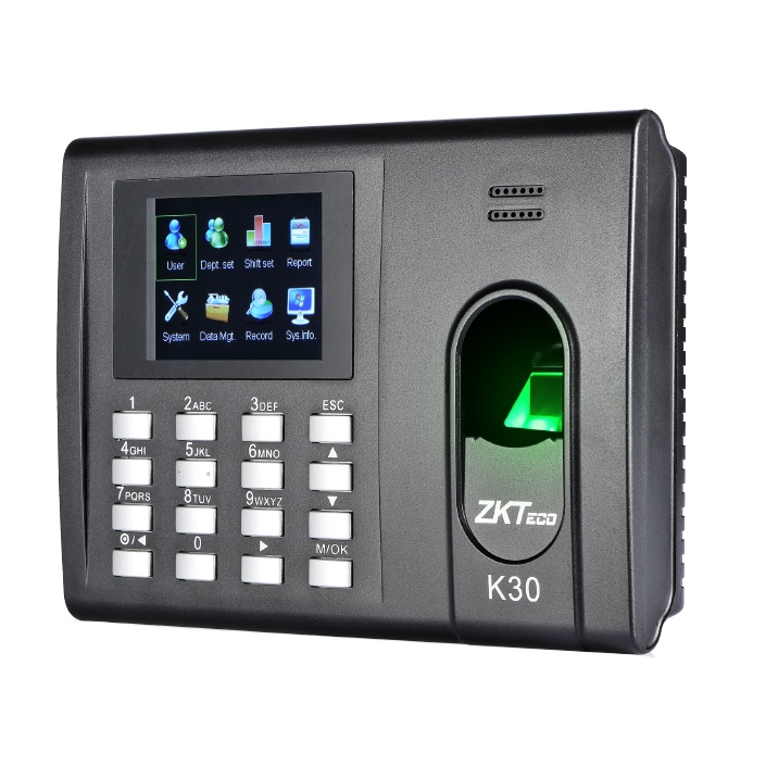 ZKTeco Control de Acceso y Asistencia Biométrico K30, 1000 Usuarios, USB 2.0, Negro - no incluye Fuente de Poder