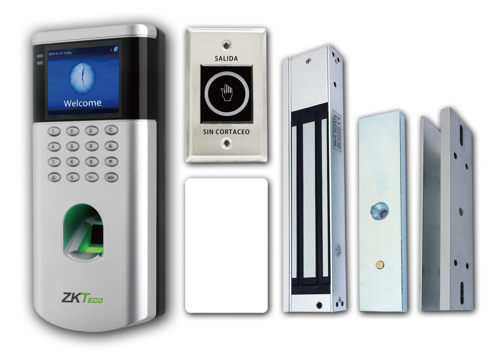 ZKTeco Lector de Tarjeta con Teclado LF10, 1500 Usuarios/Huellas/Tarjetas ― Incluye Chapa Magnética/Botón de Salida/Tarjeta/Montaje en U