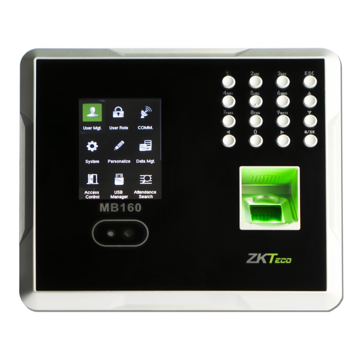 ZKTeco Control de Acceso y Asistencia Biométrico MB160, 2000 Usuarios, USB 2.0, Negro - Sin Fuente de Alimentación
