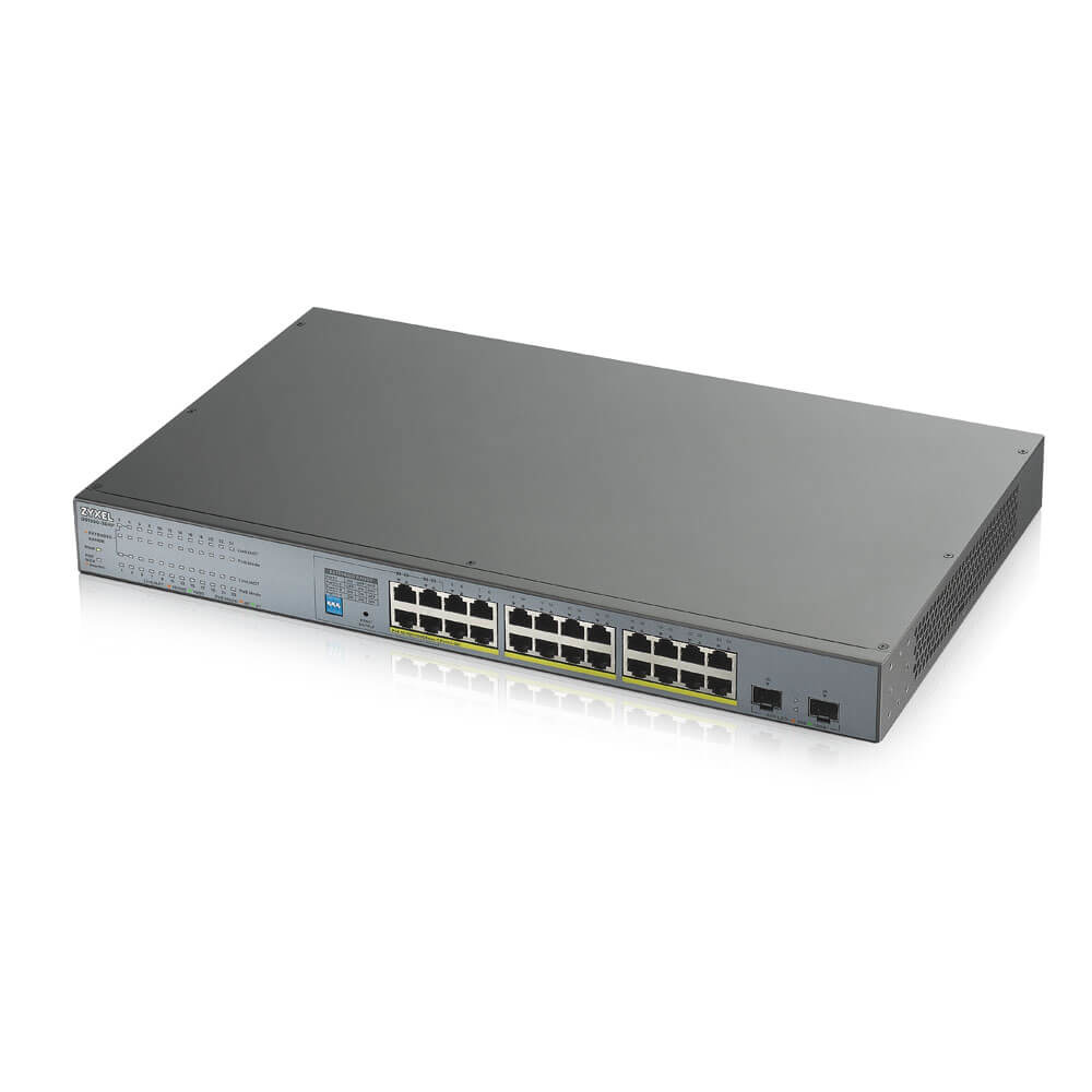 Compra Switch Zyxel Gigabit 24 Puertos PoE + 2 SFP, GS1300