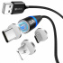 1Hora Cable Magnético USB-A Macho - Adaptadores USB-C/IP/Micro USB, 1 Metro, Negro  1