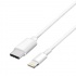 4XEM Cable Lightning Macho -  USB C Macho, 1.8 Metros, Blanco