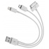 4XEM Cable USB Macho - 30-Pin/Lightning/Micro USB Macho, 90cm, Blanco  1