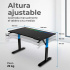 Acteck Escritorio Gamer ERGO DESK PRO ED757 RGB, Altura Ajustable, 120cm x 60cm, Negro - Imagen adicional 6