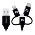 Acteck Cable USB Macho - USB-C/USB-A/Lightning Macho, 1 Metro   1