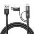 Adata Cable de Carga Certificado MFi USB-A Macho - Micro-USB/Lightning/USB-C Macho, 1 Metro, Negro  1