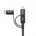 Adata Cable de Carga Certificado MFi USB-A Macho - Micro-USB/Lightning/USB-C Macho, 1 Metro, Negro  3