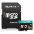Memoria Flash Adata Premier Pro, 512GB MicroSDXC UHS-I Clase 10, con Adaptador  3