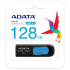 Memoria USB Adata Dashdrive UV128, 128GB, USB 3.0, Lectura 100MB/s, Escritura 40MB/s, Negro/Azul  1