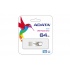 Memoria USB Adata UV310, 64GB, USB 3.0, Plata