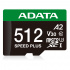 Memoria Flash Adata Speed Plus, 512GB MicroSDXC UHS-I Clase 10, con Adaptador   1