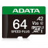 Memoria Flash Adata Speed Plus, 64GB MicroSDXC UHS-I Clase 10, con Adaptador   1