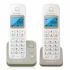 Alcatel Teléfono Inalámbrico E190 Voice Duo, DECT, Contestadora, 2 Auriculares, Altavoz, Blanco/Gris  1
