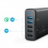 Anker Cargador de Pared PowerPort Speed 5, 3x USB 2.0, 2x USB 2.0, 5V, Negro  6