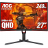 Monitor Gamer Curvo AOC CQ27G3Z LCD 27", 2560x1440, FreeSync, 240Hz, HDMI/DisplayPort, Negro/Rojo