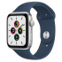 Apple Watch SE GPS, Caja de Aluminio Color Plata de 44mm, Correa Deportiva Color Azul Abismo  1