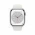 Apple Watch Series 8 GPS, Caja de Aluminio Color Plata de 41mm, Correa Deportiva Blanco  2