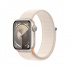Apple Watch Series 9 GPS, Caja de Aluminio Color Beige de 41mm, Correa Deportiva Loop Color Beige  1