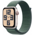 Apple Watch SE GPS + Cellular, Caja de 44 mm Aluminio Color Blanco Estelar, Correa Loop Deportiva Color Verde  1