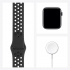 Apple Watch SE Nike GPS, Caja de Aluminio Color Gris Espacial de 44mm, Correa Deportiva Negra  8