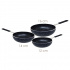 Aquila Juego de Sartenes J8585, 3 Piezas, Antiadherente, Aluminio, Negro  4