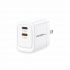 ArgomTech Cargador de Pared ARG-AC-0132WT, 20W, 2x USB-C, Blanco  1