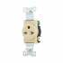 Arrow Hart Tomacorriente 5461V, 1 Enchufes, 250V, 20A, Marfil - Imagen adicional 1