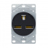 Arrow Hart Tomacorriente AH1234BK-BOX, 1 Enchufes, 250V, 30A, Negro
