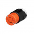 Arrow Hart Conector de Media Vuelta AHCL1430C, 30A, 125 - 250V, Negro/Naranja  2
