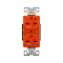 Arrow Hart Tomacorriente AHIG5362RN, 2 Enchufes, 250V, 15A, Naranja  1