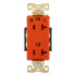 Arrow Hart Tomacorriente IG8362RN, 2 Enchufes, 125V, 20A, Naranja