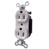 Arrow Hart Tomacorriente M5250WP, 2 Enchufes, 125V, 15A, Gris