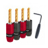 AudioQuest Conector Tipo Banana para Audio, Negro/Rojo, 4 Piezas - incluye Llave de Instalación  2