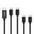 Aukey Kit de Cables USB C Macho - USB A Macho, 1 Metro + 2x USB Macho - micro USB Macho, 1 Metro + 2x USB Macho - micro USB Macho, 30cm, Negro  1